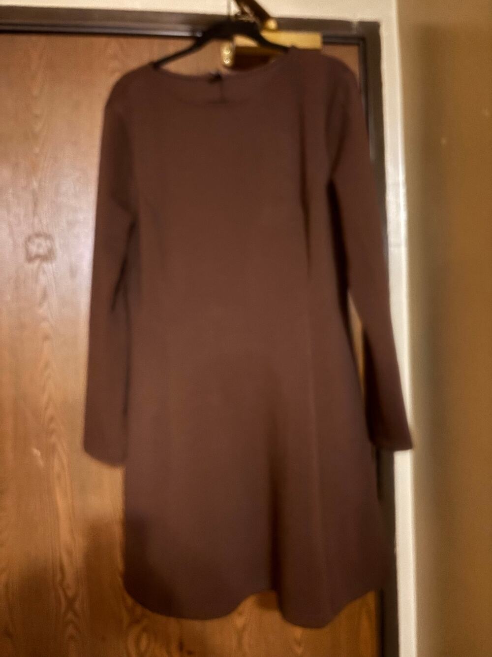 NWOT Chocolate Brown Cotton Fall Preppy Midi Dress